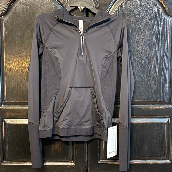 Lululemon Sleek Performance 1/2 Zip Hood • Black - Picture 1 of 10